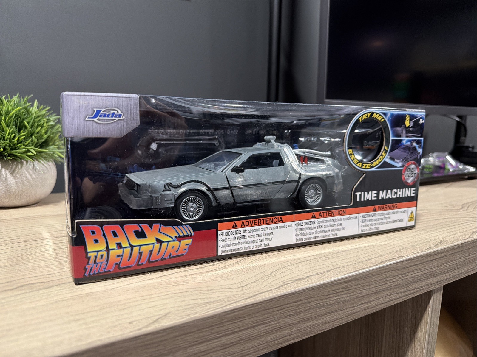 Jada Back to the Future I Classic Time Machine DeLorean light up Ships Out Fast