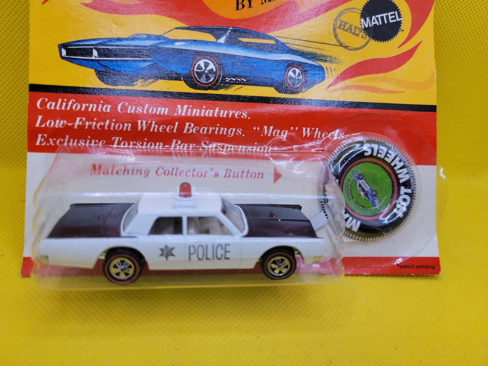 Hot Wheels Red Lines Police Cruiser on Card WIth Protector