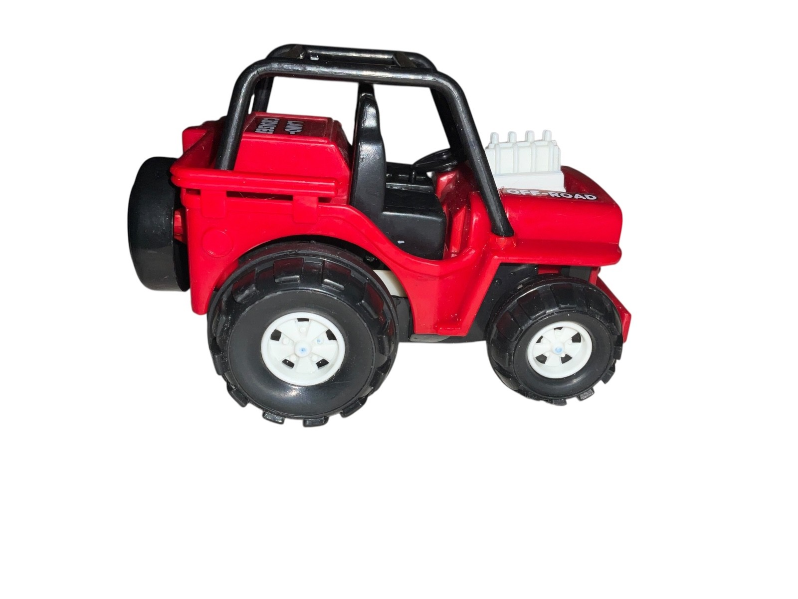 Vintage Red Toyota Land Cruiser Toy 4×4 Off-Road Truck Plastic Push Toy or Displ