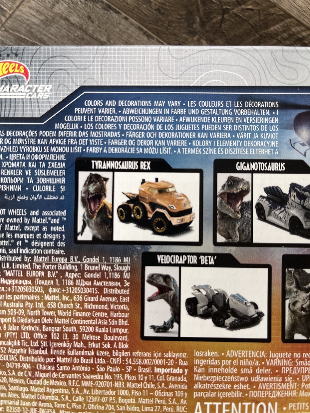 Mattel Hot Wheels Character Cars Jurassic World Dominion – 5 Cars Set New In Box