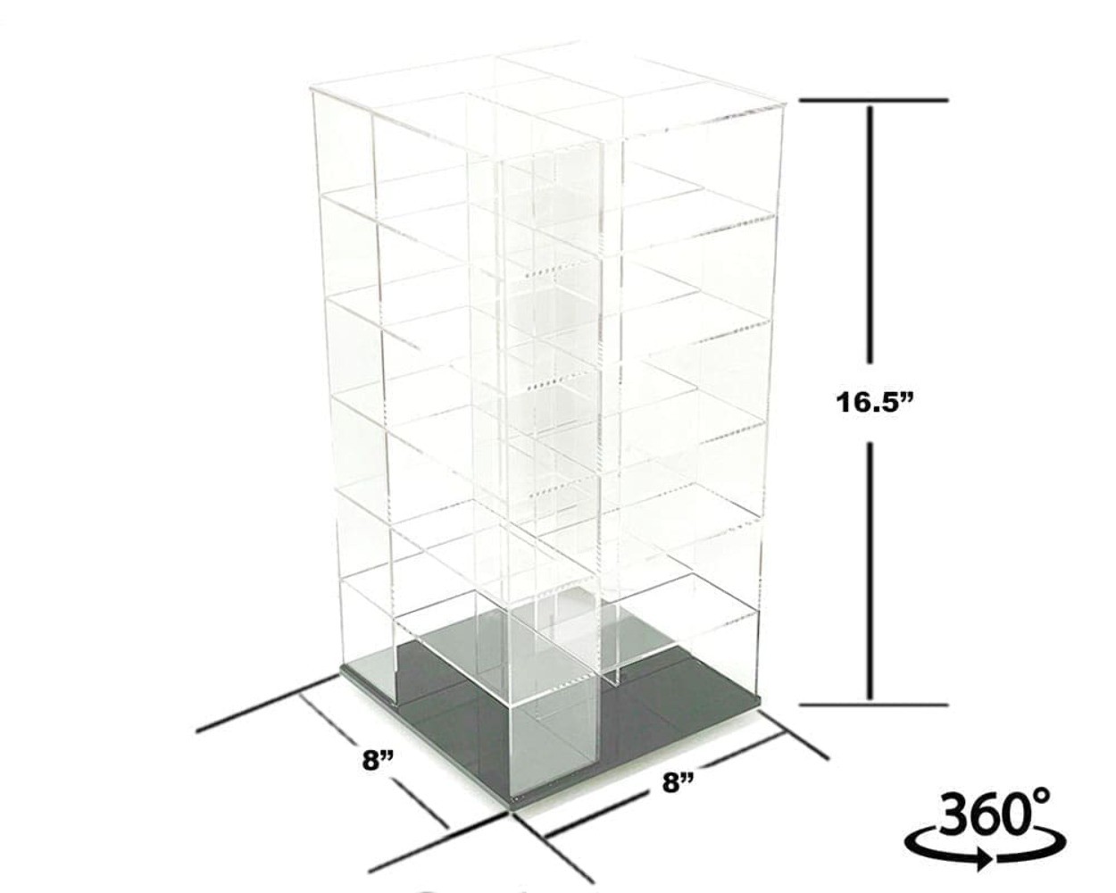 Showcase 1:64 Acrylitower+ Large 24-Car Display Desk Top Spinner with Magnetic C