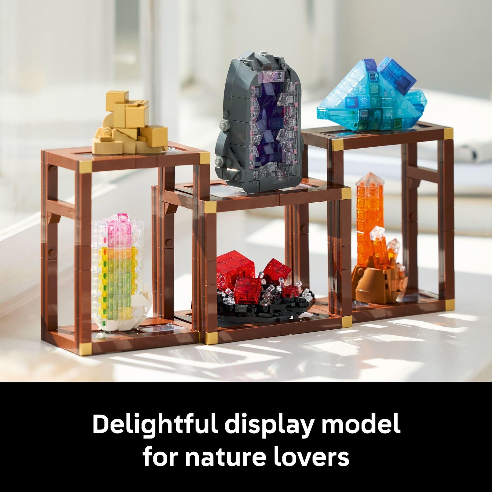Ideas Mineral Collection Building Set for Adults 18+ with 3 Display Shelves Deco