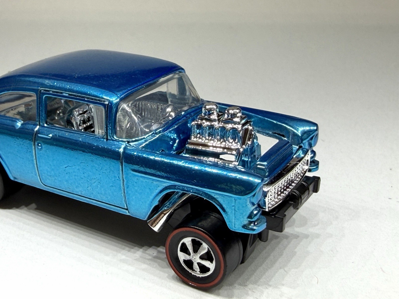Hot Wheels CUSTOM MADE Redline SPECTRAFLAME Blue ’55 Chevy GASSER