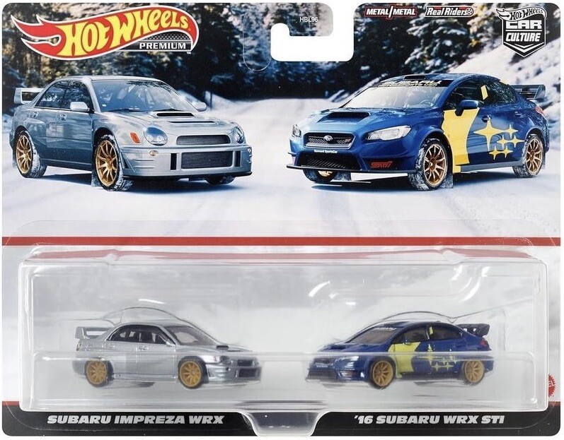 HOT WHEELS SUBARU IMPREZA WRX & ‘16 SUBARU WRX STI CAR CULTURE 2 PACK PREMIUM