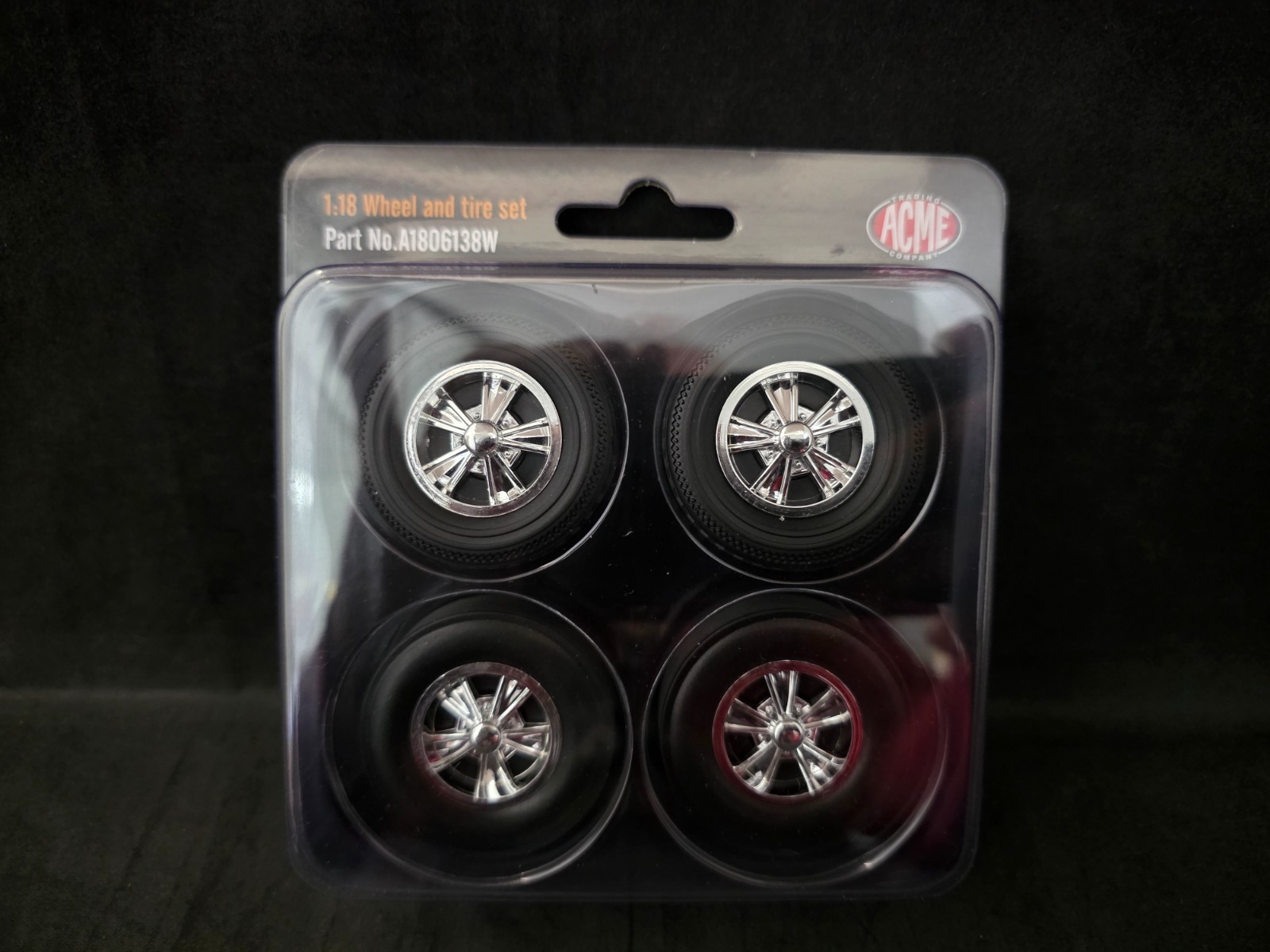 ACME 1:18 Scale Drag Wheel and Tire Set – A1806138W