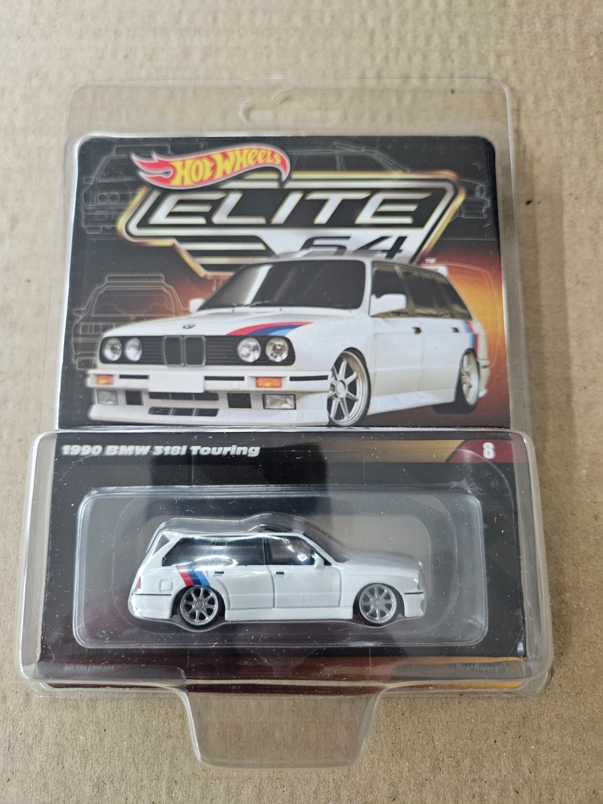 1990 BMW 318i Touring Hot Wheels Elite 64 2024 #8 HNJ60 white