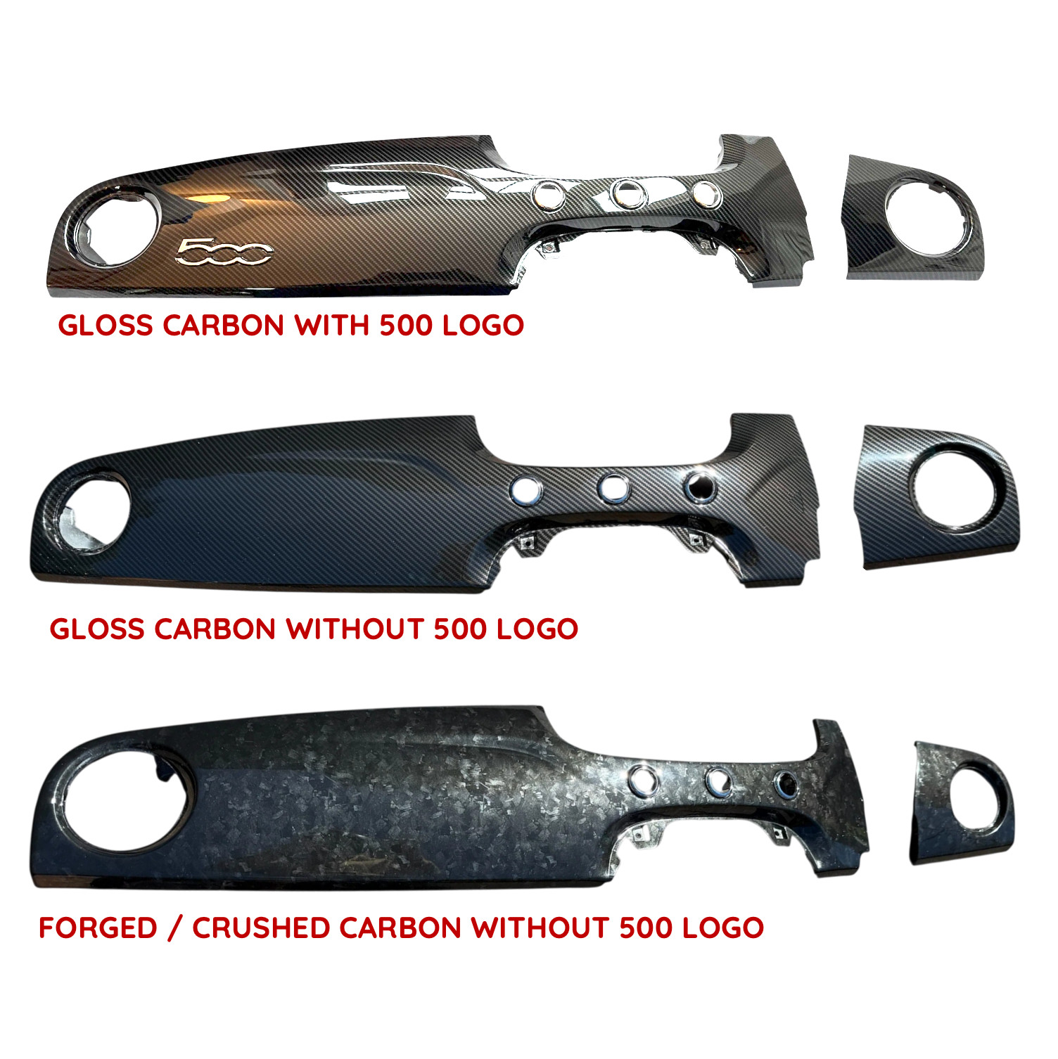Carbon Fibre Dash Panel for Abarth 500 595 695 Series 3 & 4 Pre / Post Facelift