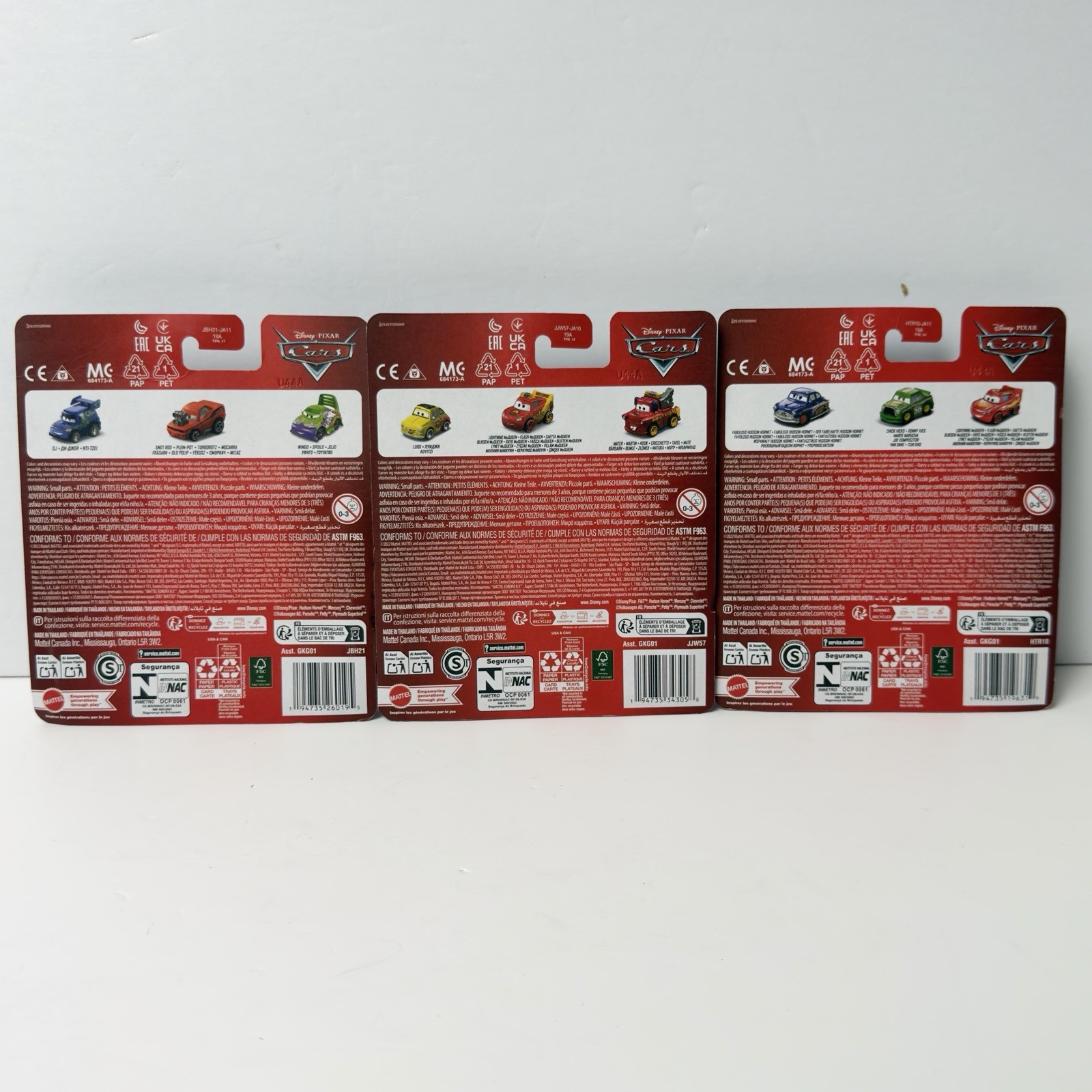 Mattel Disney Pixar Cars Mini Racers 3-Pack Lot of 3 Diecast New Sealed