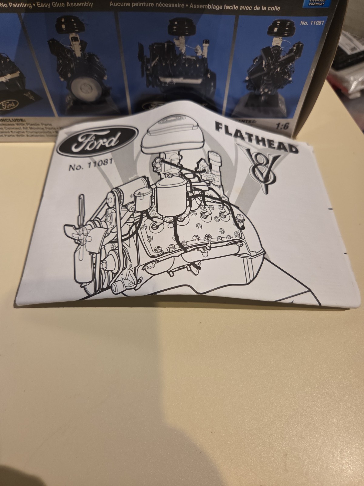 Hawk 1948 Ford Flathead V8 Diecast Engine 1:6 Scale Skill Level 2 Build Clean