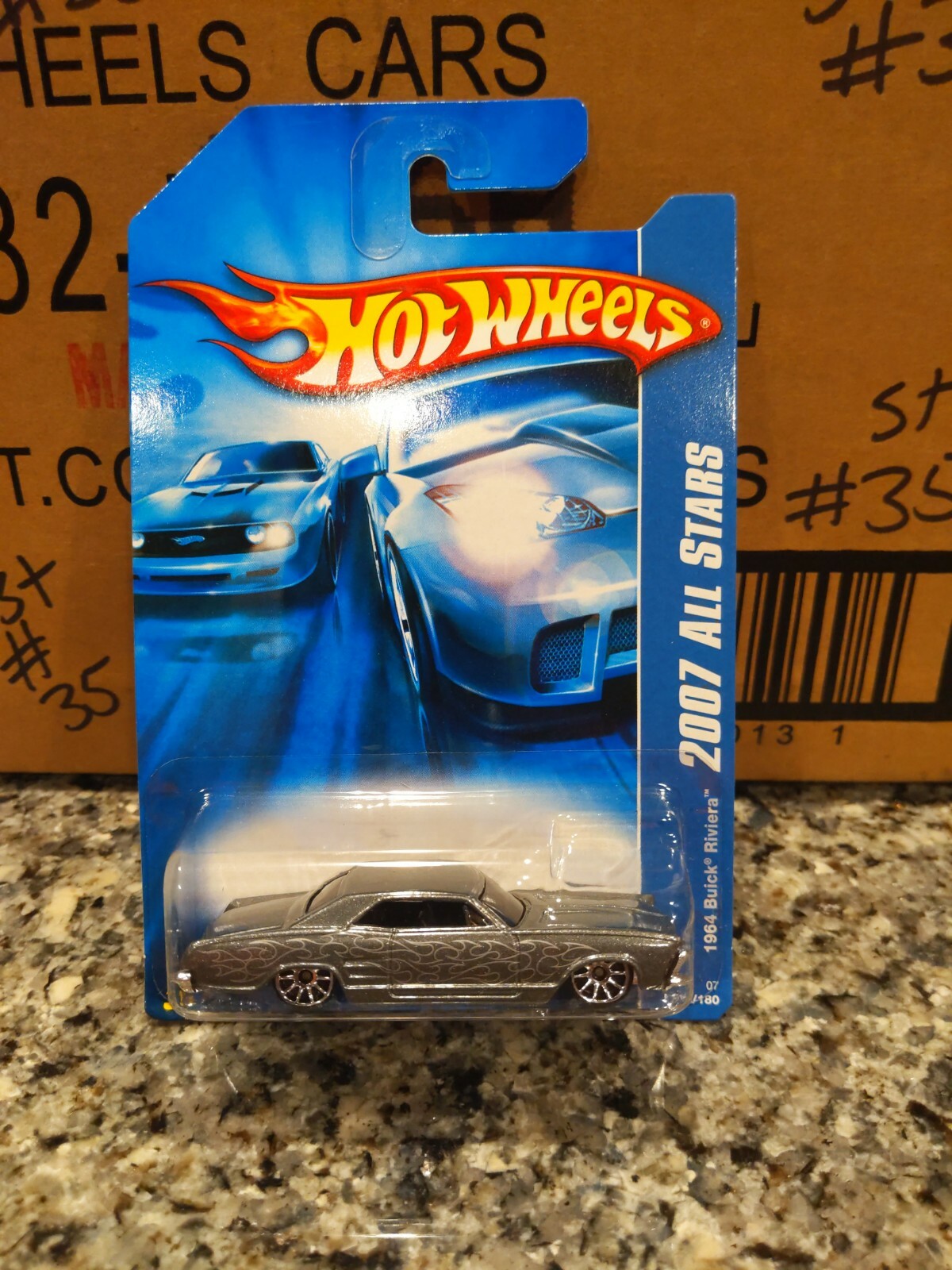 2007 Hot Wheels #140 All Stars 1964 RIVIERA Gray Variation w/Chrome 10 Spokes
