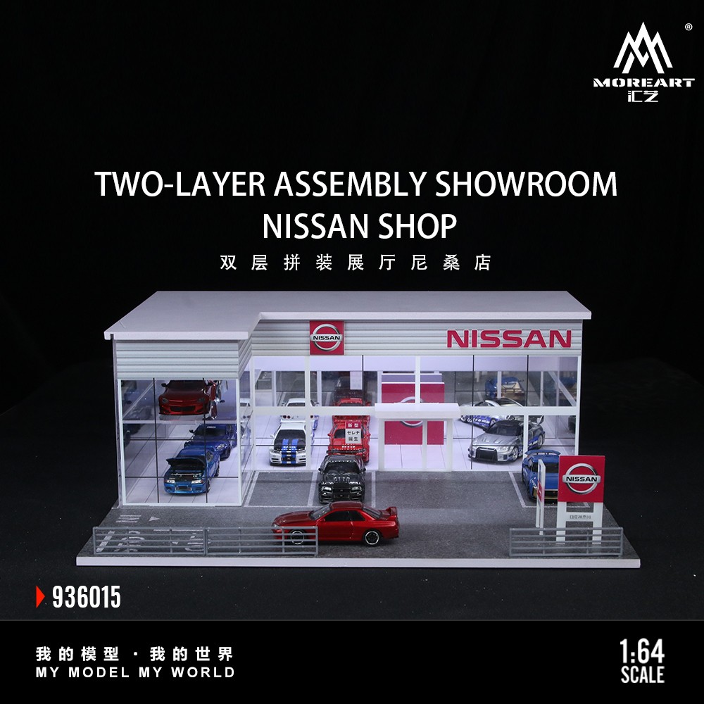 Diorama 1/64 Diecast Garage Model LED Lighting Showroom Scene Parking Lot Model