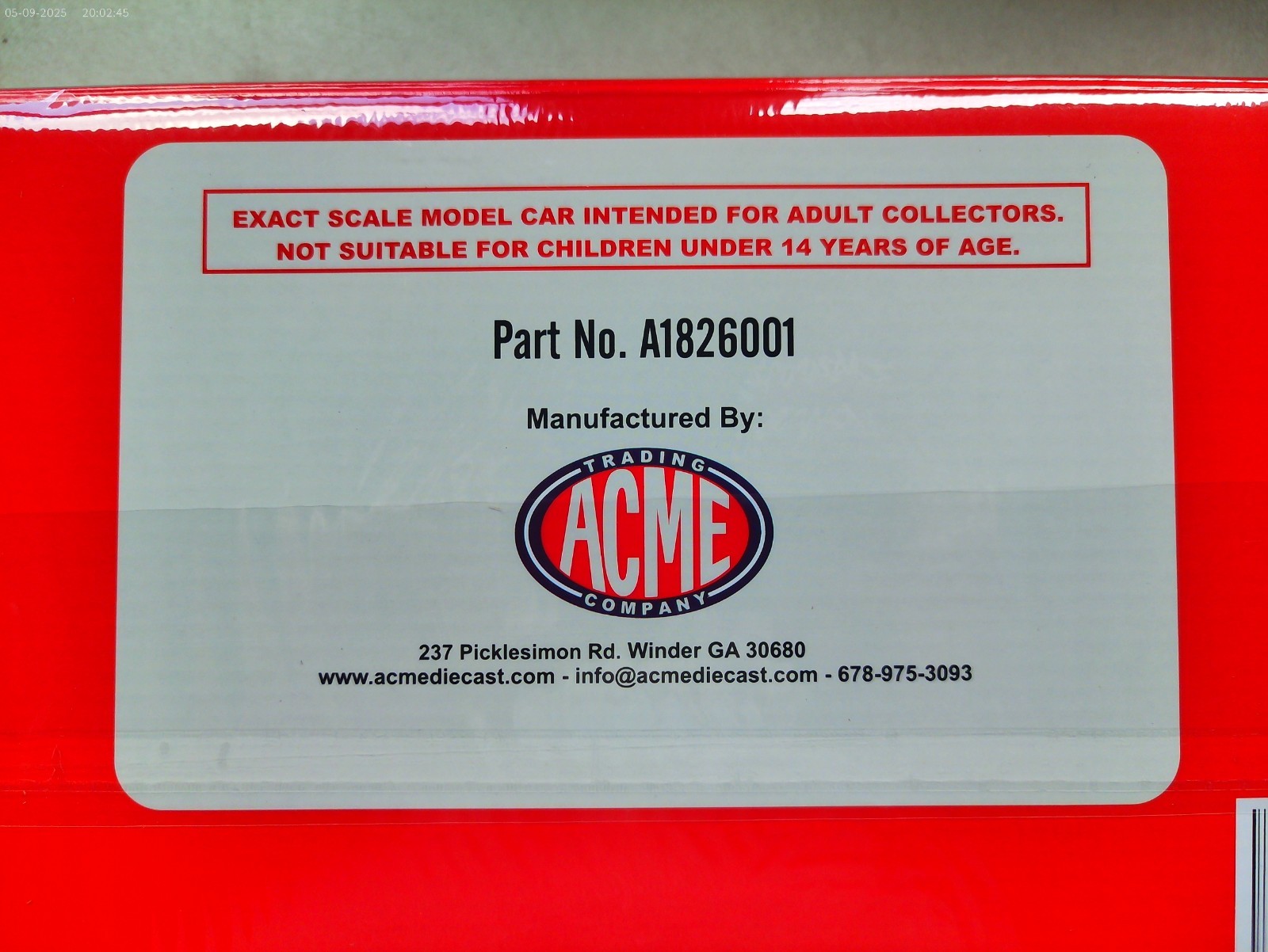 2026 GIO SCELZI CHILI’S STIRE GAINBRIDGE 1:18 ACME HIGH LIMIT RACE CAR A1826001