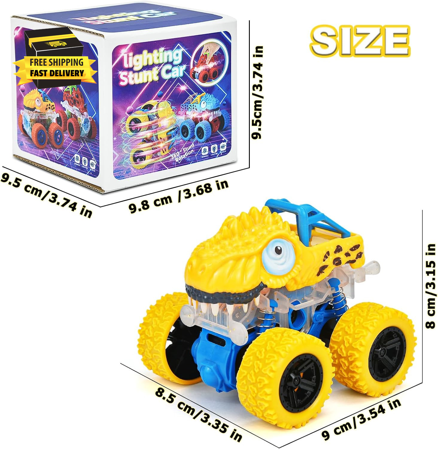 2-5 Years Old Boys Dinosaur Toy, Push and Pull Friction Dinosaur Monster Truck,