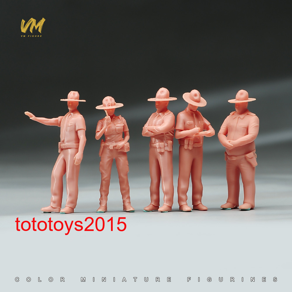 1/64 1/87 1/72 US Patrol Police Men Lady Scene Miniature Figures Doll Model Toy
