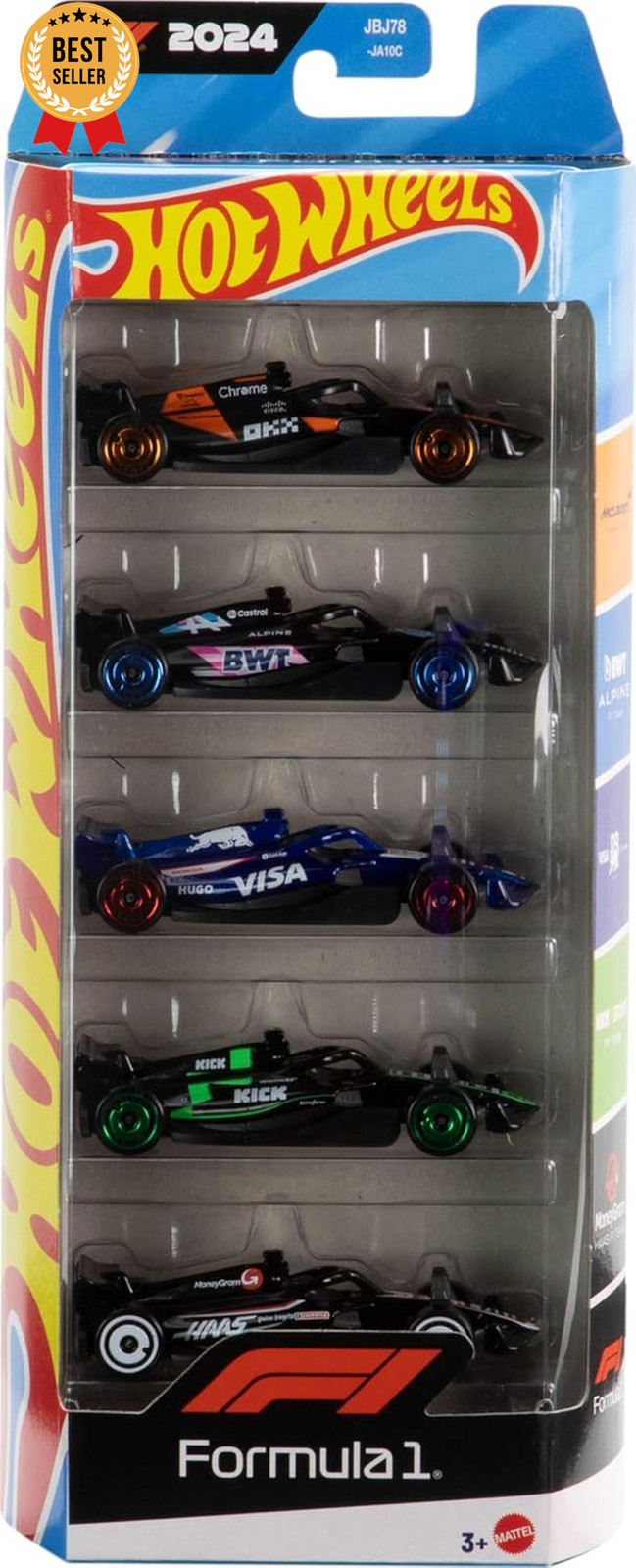 Formula 1 Die-Cast Toy Cars 5-Pack 1:64 Scale F1 Racing Team Collectible Set