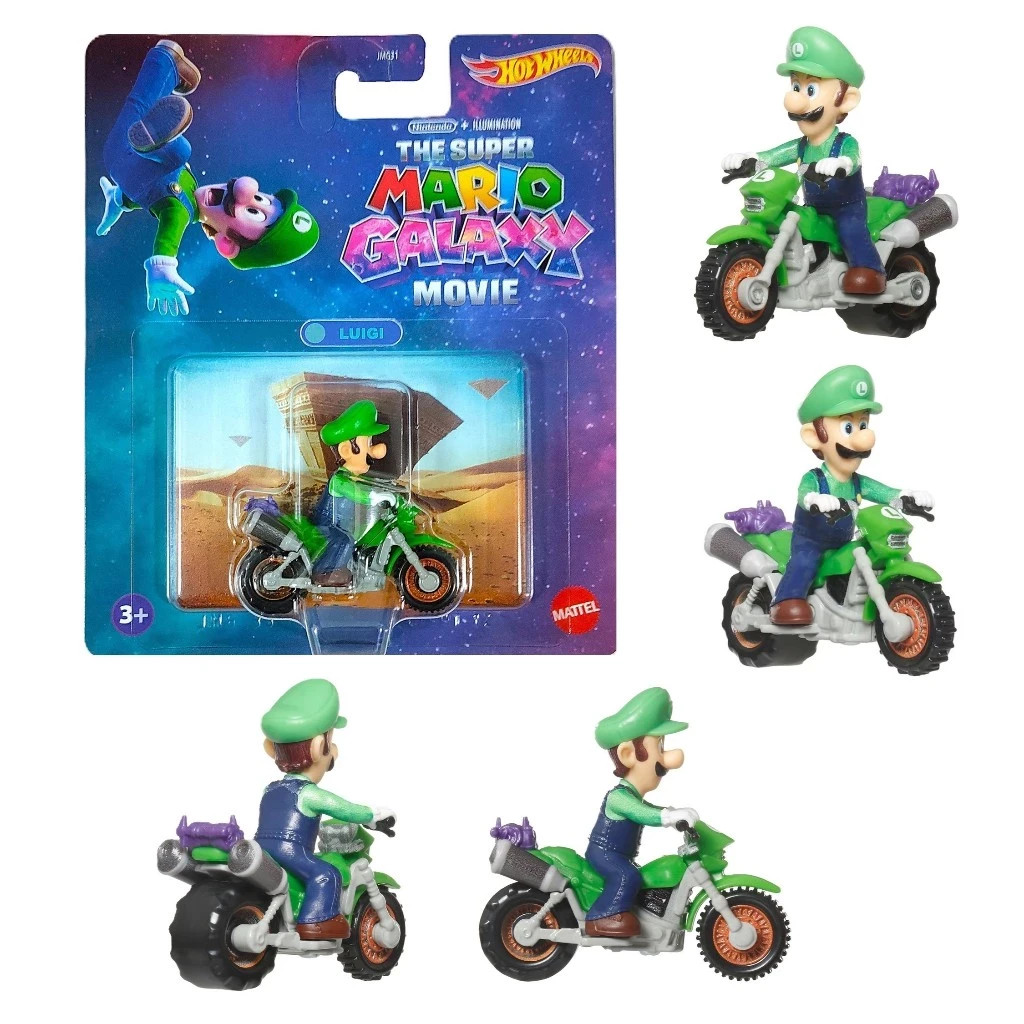 Hot Wheels Luigi The Super Mario Galaxy Movie Motorcycle, 1:64