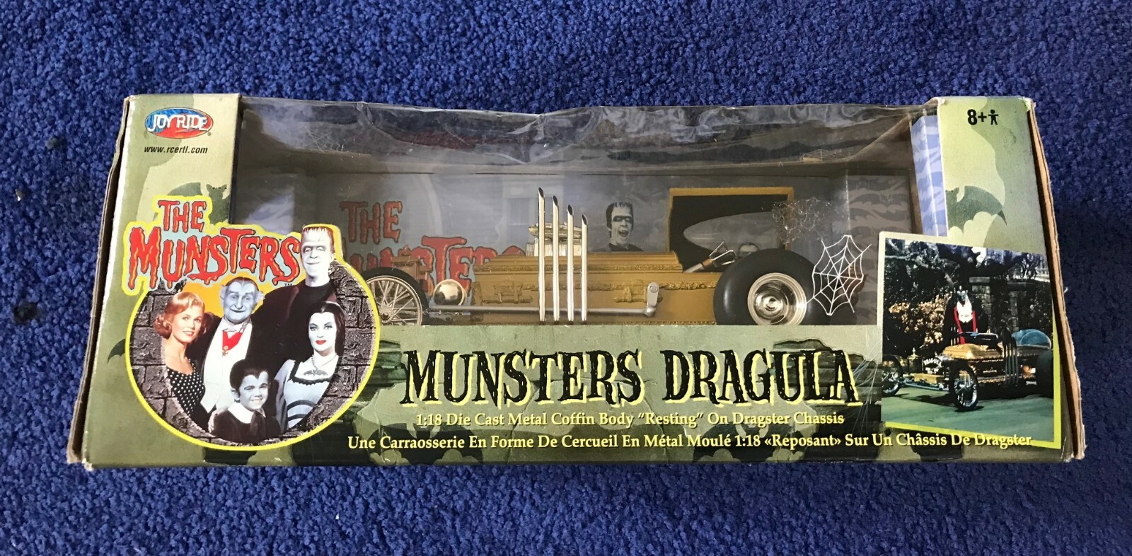 The Munsters DRAGULA Gold Coffin Diecast Model Car MIB 1:18 JOYRIDE RC2 – 2004
