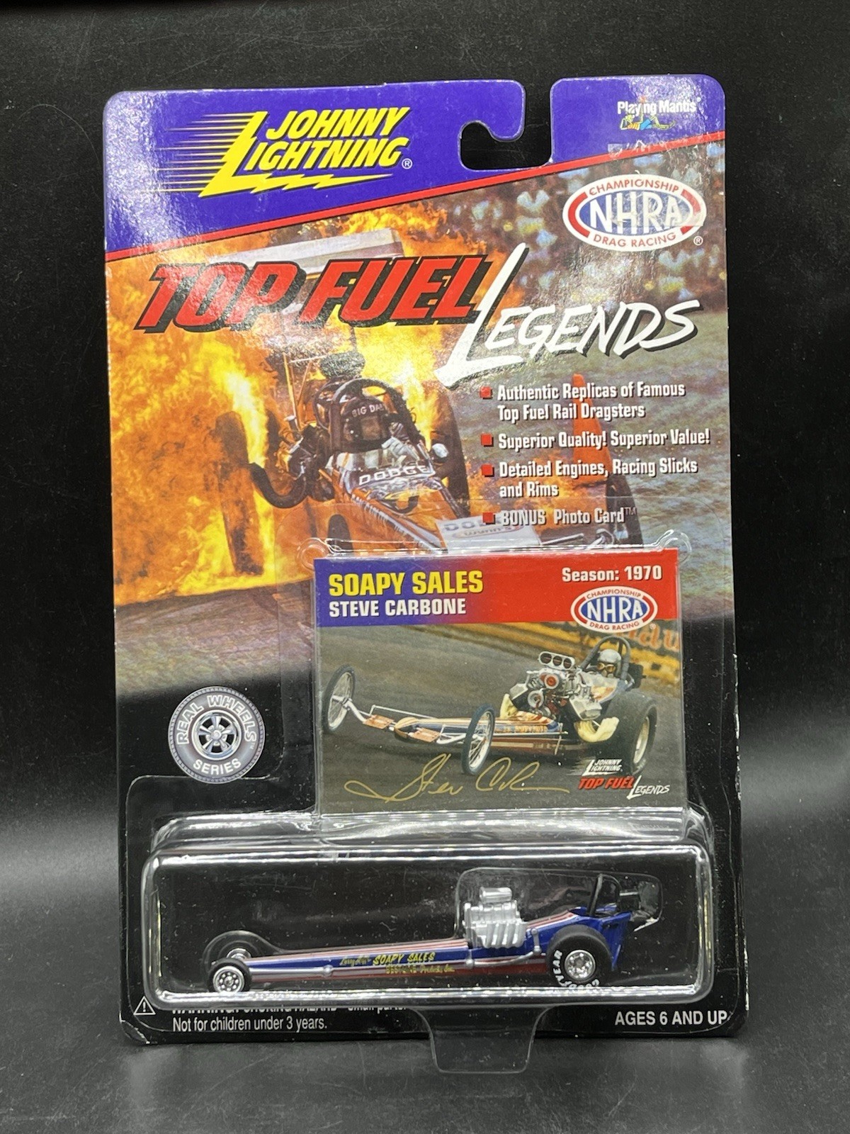 Johnny Lightning 1999 Top Fuel Legends Soapy Sales Steve Carbone Season: 1970