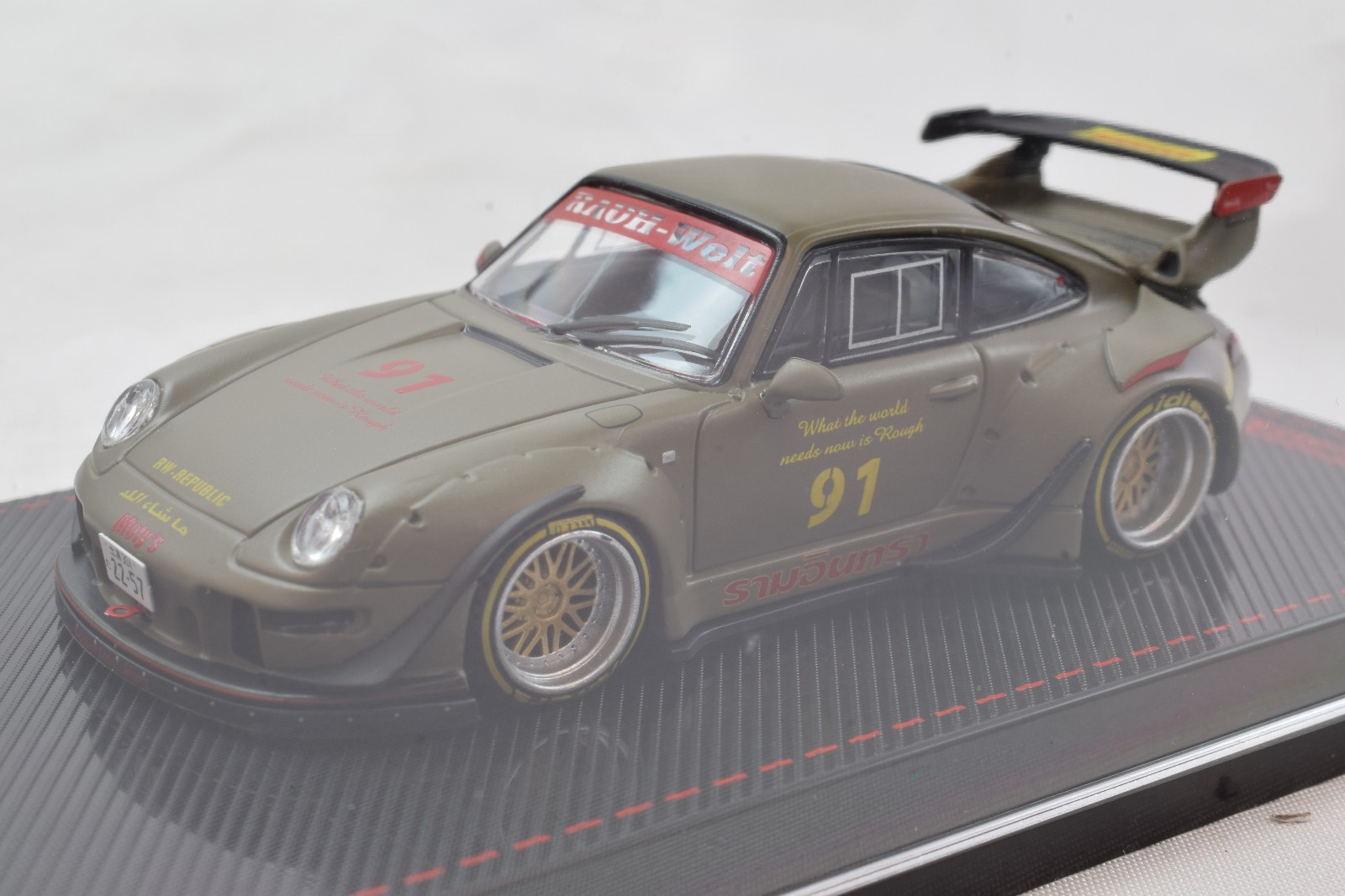 Ignition Model Matte Green RWB-Porsche 993 911 1:64 Scale Diecast Car IG3873