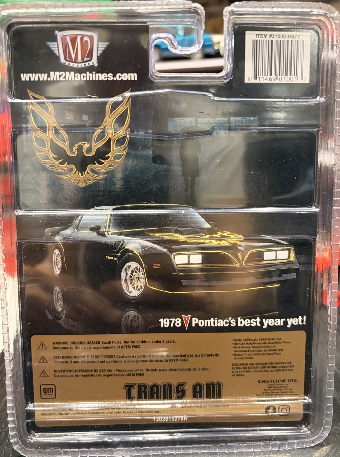 M2 MACHINES 1/64 HS77 WHITE 1978 PONTIAC FIREBIRD TRANS AM-HARDTOP HOBBY ONLY!