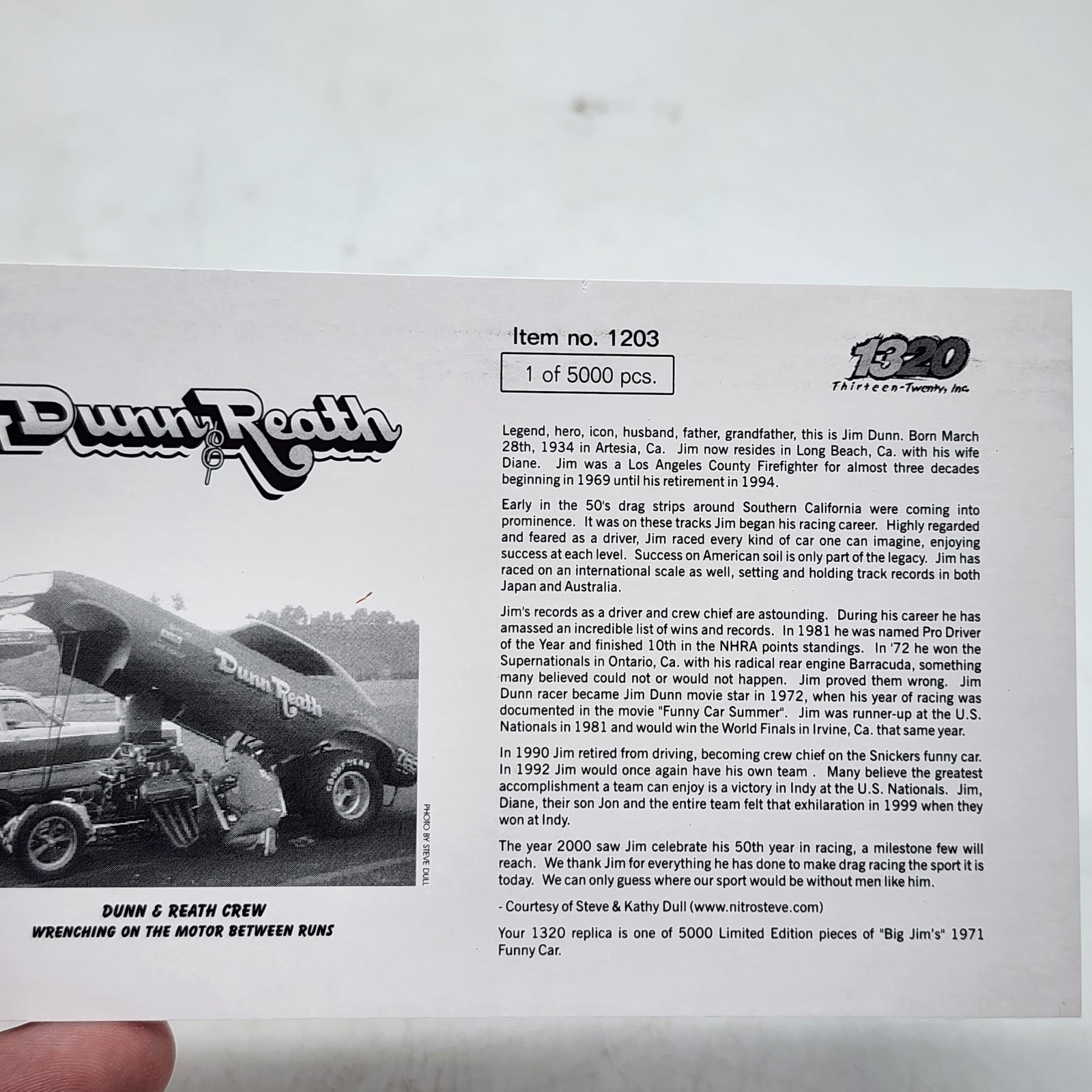 4S Dunn & Reath Nitro Funny Car NHRA The Floppers 1320 1/24 Diecast Autographed