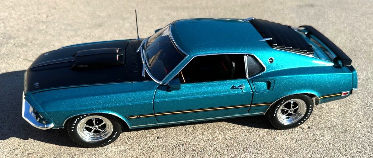 1/18, YCID 1969 Ford Mustang Mach 1 , Gulfstream Aqua , 1-199 NIB
