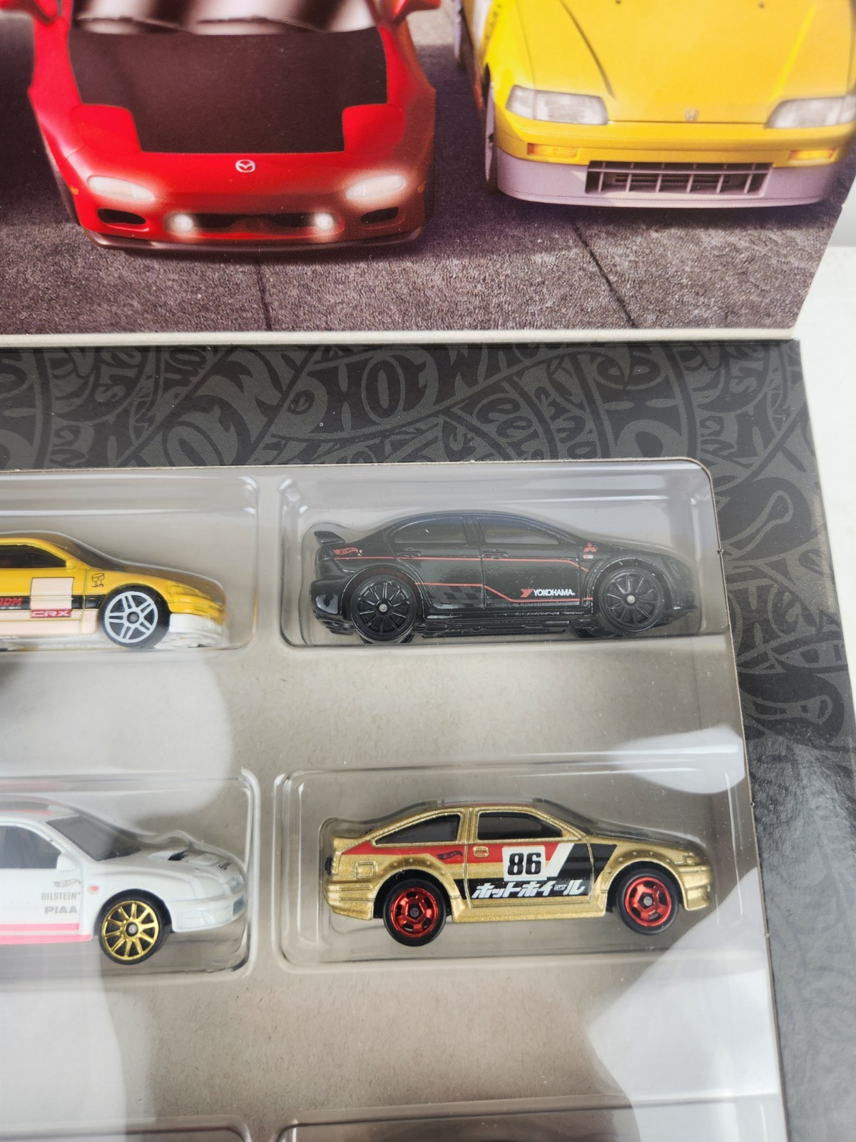 Hot Wheels Japanese Cars Box Set 6 Honda Subaru Mazda Toyota Mitsubishi Nissan