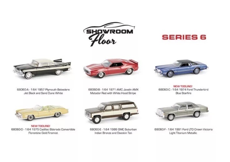 Showroom Floor Series 6 SET OF 6 Diecast 1:64 Scale Models Greenlight Chase RARE