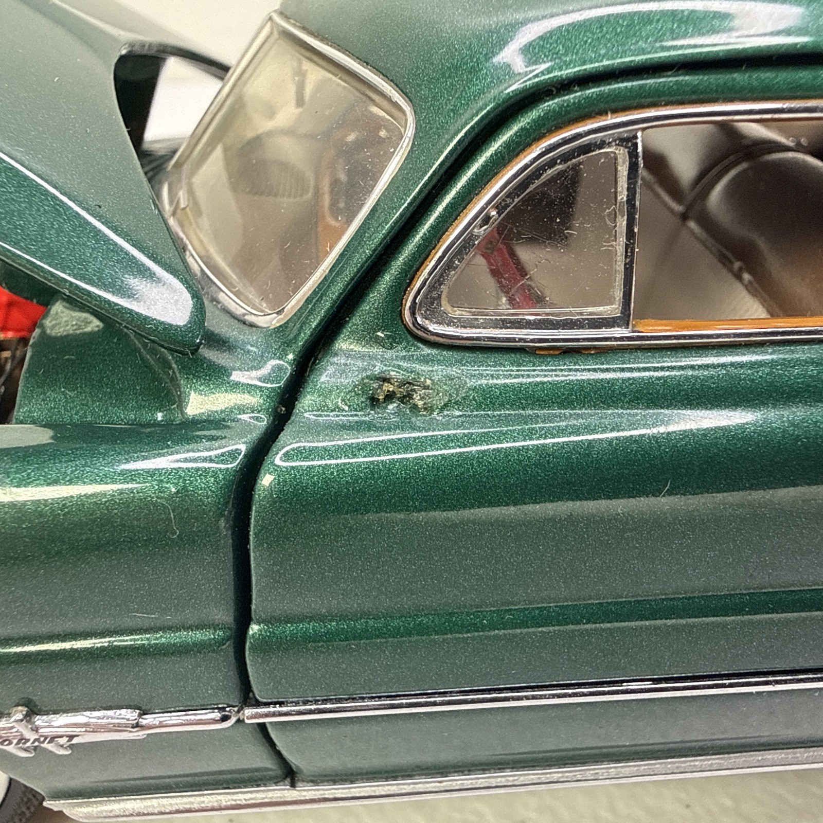 Franklin Mint 1:24 1951 Hudson Hornet Diecast Car Metallic Green w/ Tag *READ*