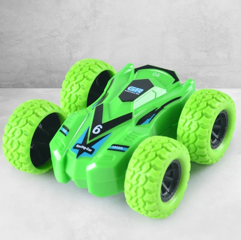 1 pc Pull Back Double-Sided Stunt Car Inertia Toy Shatter-Proof Vehicle for Kids