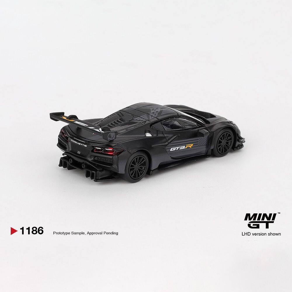 Mini GT 1:64 Corvette Z06 GT3.R Road America Test car Black Car Hang the card