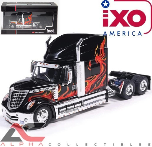 IXO MODELS U64TR008 1:64 2010 INTERNATIONAL LONESTAR – BLACK WITH FLAMES