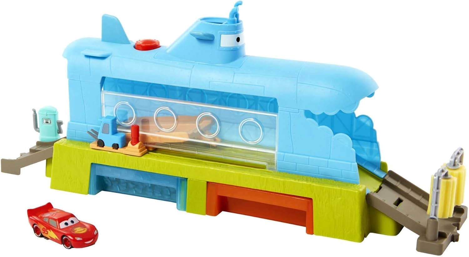 Disney and Pixar Cars Toys Submarine Car Wash Playset with Color-Change