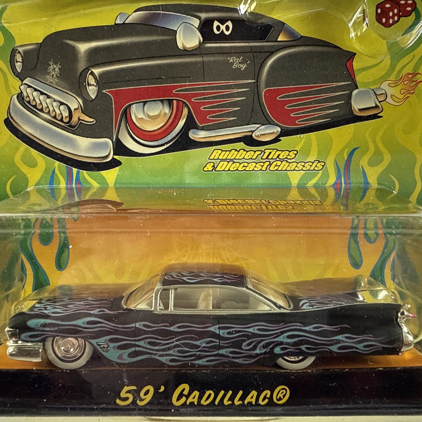 Jada Toys Road Rats ‘59 Cadillac Rubber Tires 1/64 Scale Diecast I23