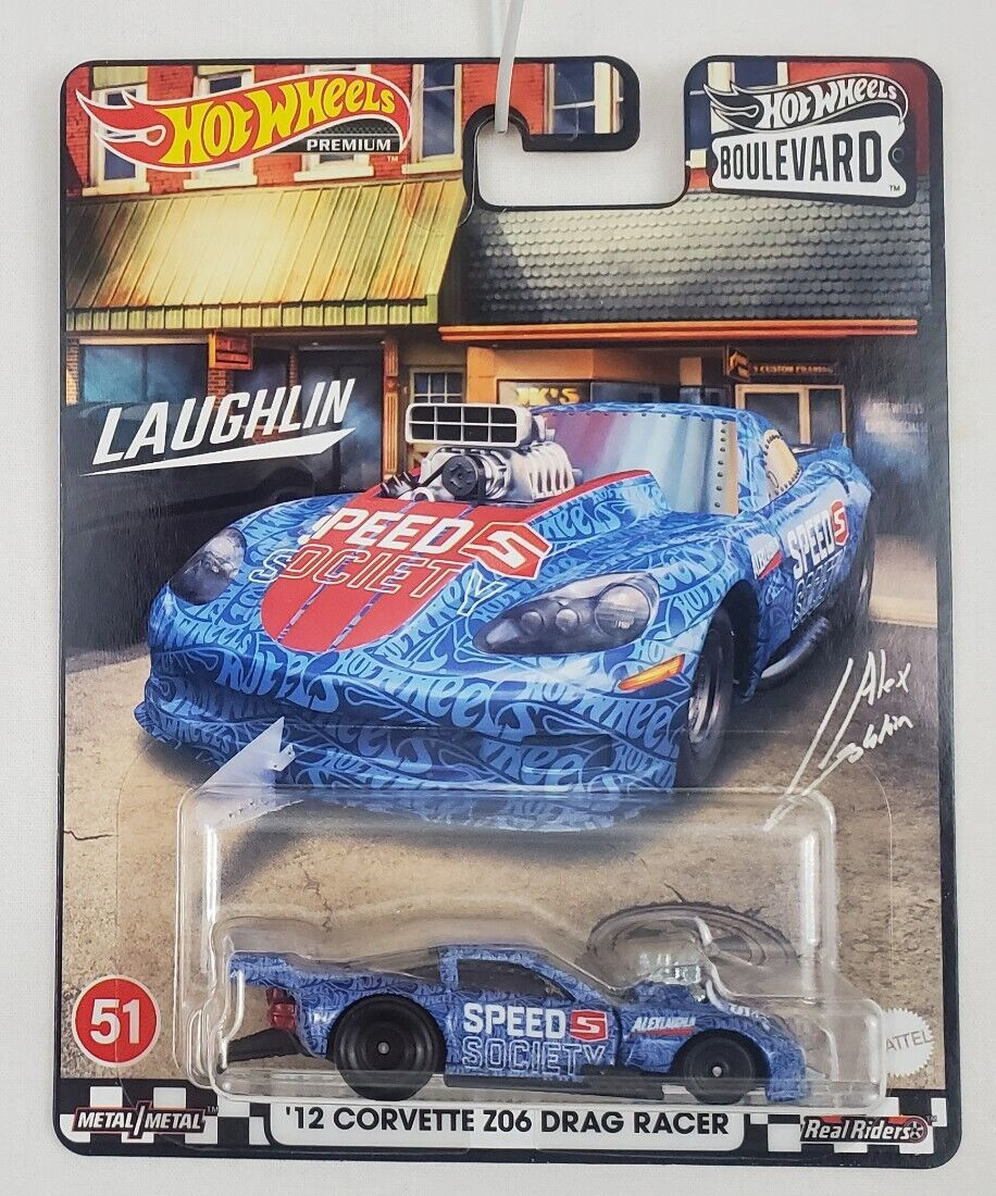 Hot Wheels Boulevard ’12 Corvette Z06 Drag Racer Speed Society Blue NOC