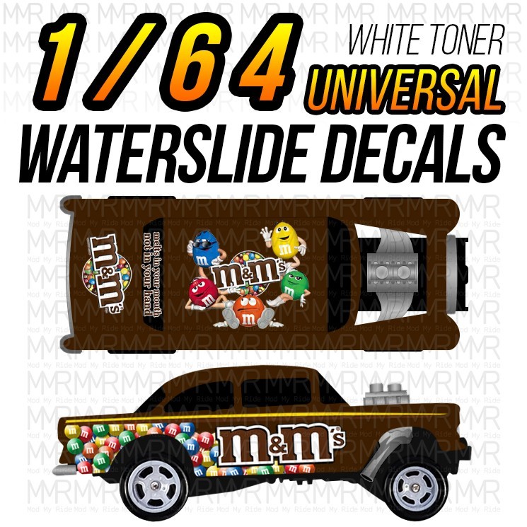 1/64 Scale SKITTLES M&M TOOTSIE White Toner Universal WaterSlide Decals for Hot