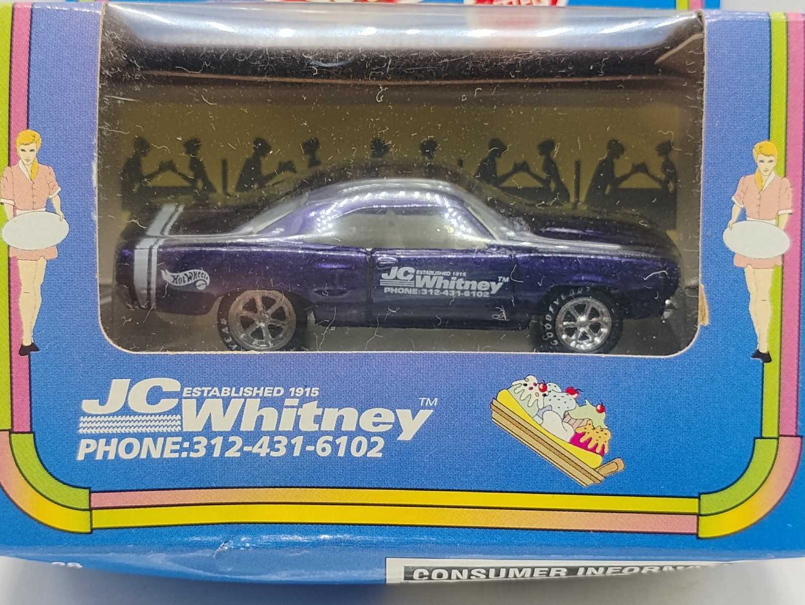 Hot Wheels JC Whitney 1:64 Scale Purple 1970 Plymouth Road Runner