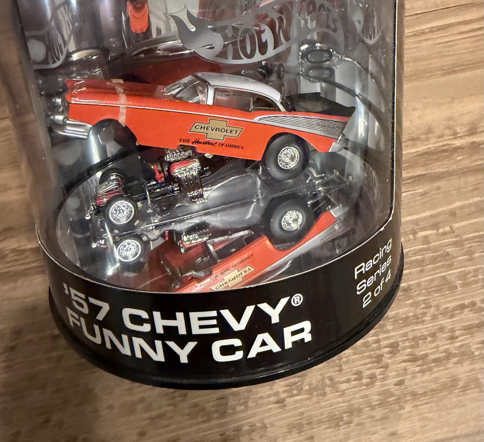Funny CarHot Wheels Oil Can ‘57 Chevy Funny Car Racing Series 2 of 4 1957 Orange