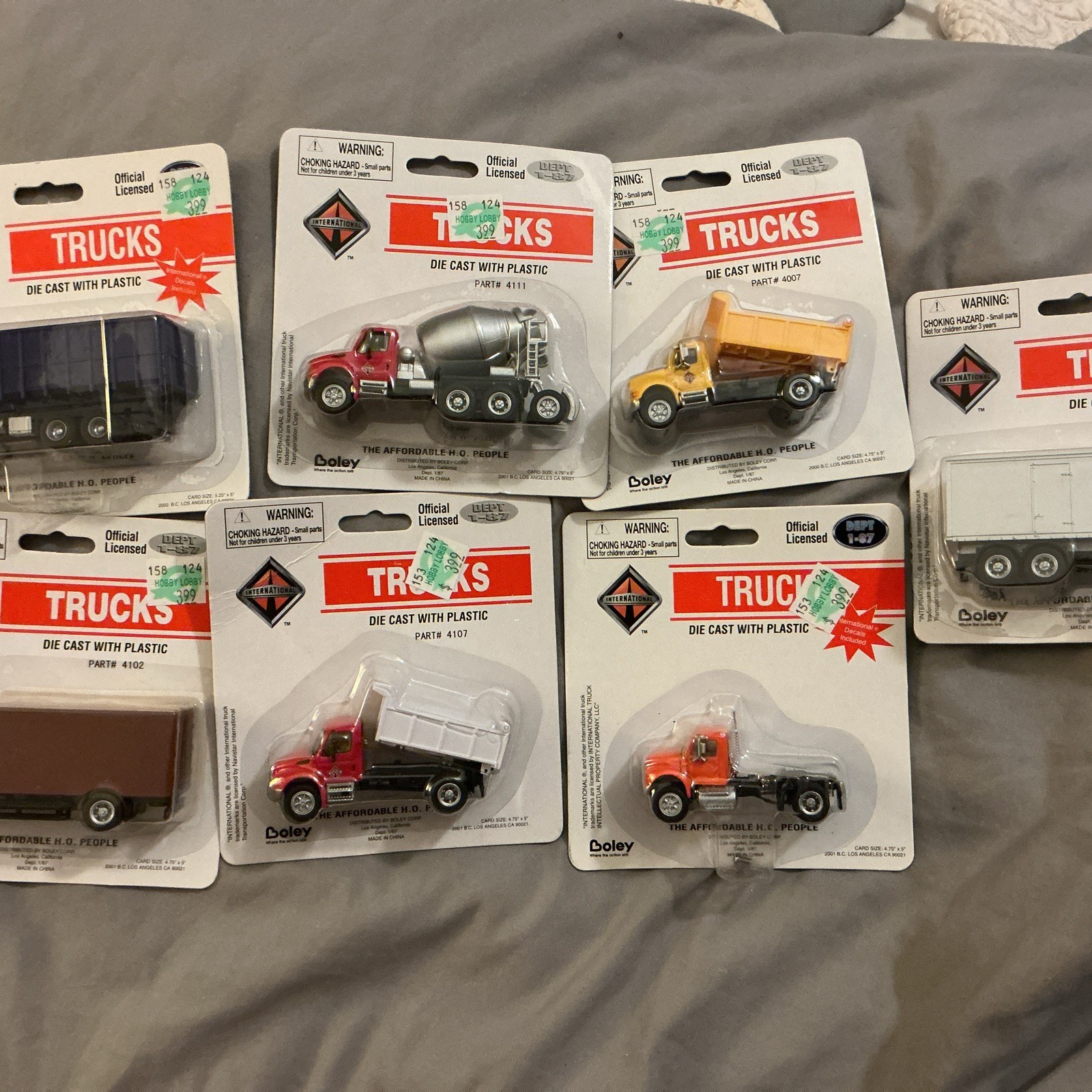 7 lot -Boley Trucks 1:87 International Diecast/Plastic Truck Unopened Box