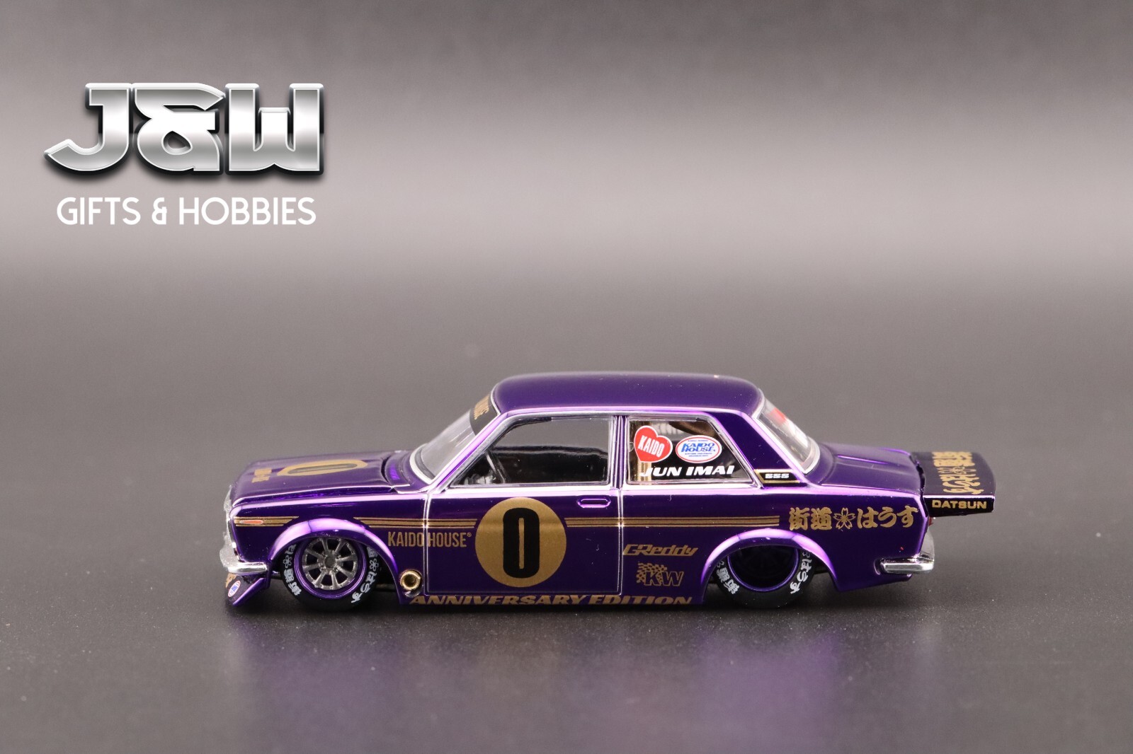 Kaido House x Mini GT Datsun 510 Pro Street Anniversary Purple Chrome #138 1/64