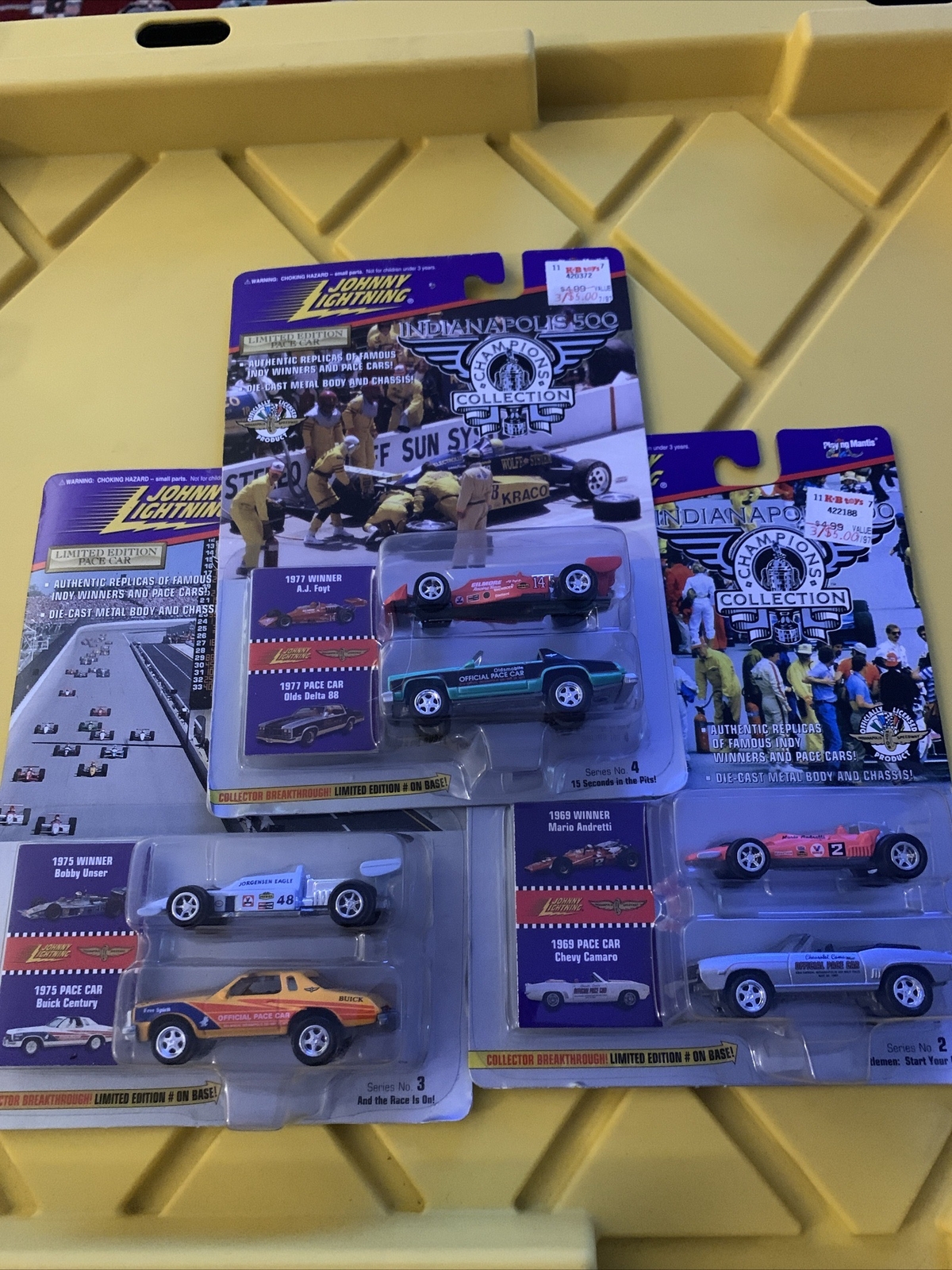 Johnny Lightning Indianapolis 500 Champions Collection 1969 1975 1977 Lot of 3