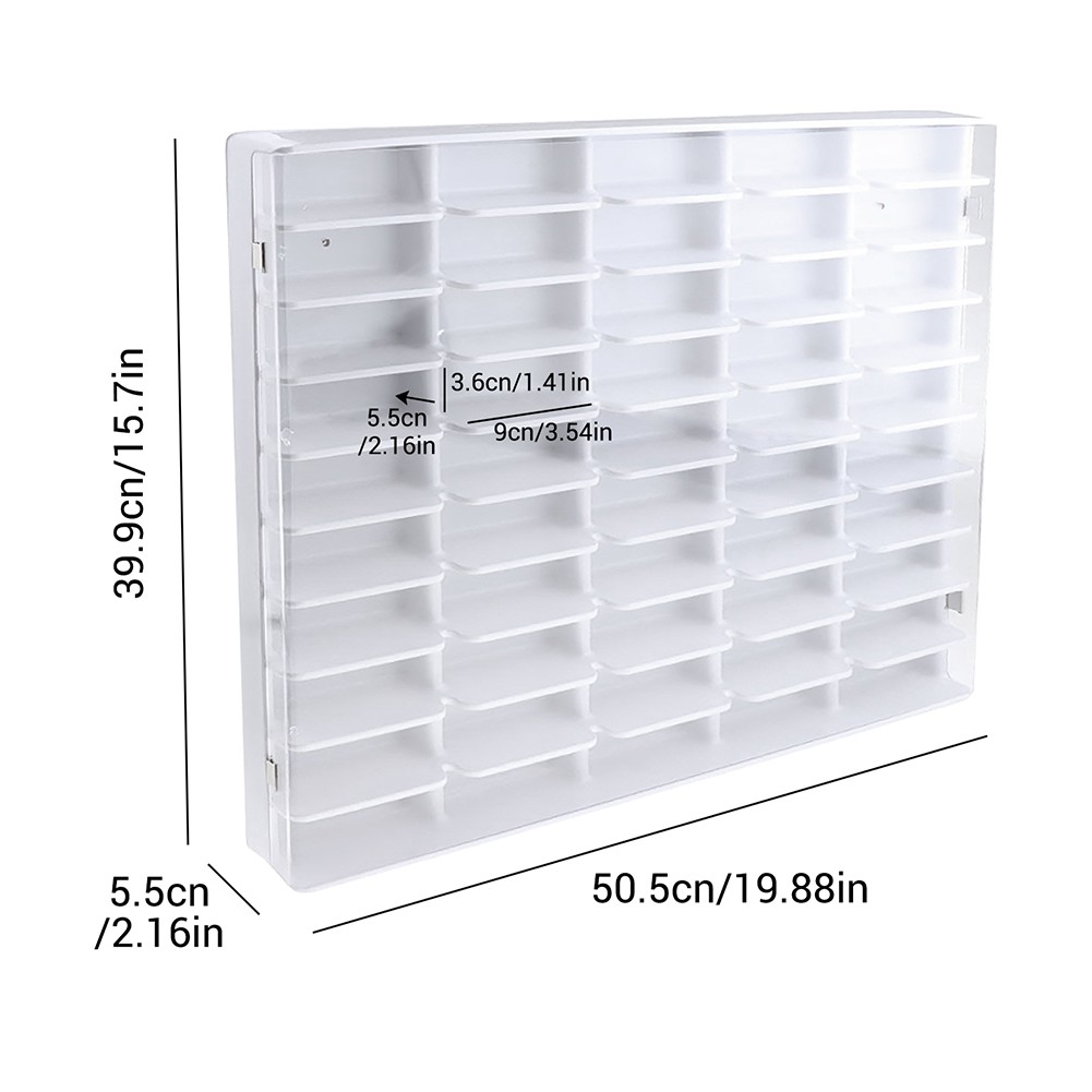 Acrylic Display Case for HW 1/64 Diecast Car Matchbox Toy Storage Shelf 50-Grid