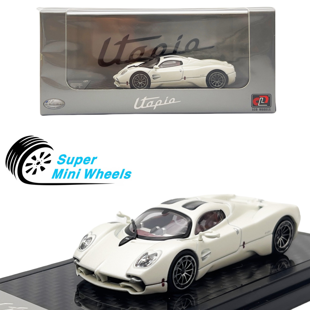 LCD Models 1:64 – Pagani Utopia Coupe White – Diecast Model
