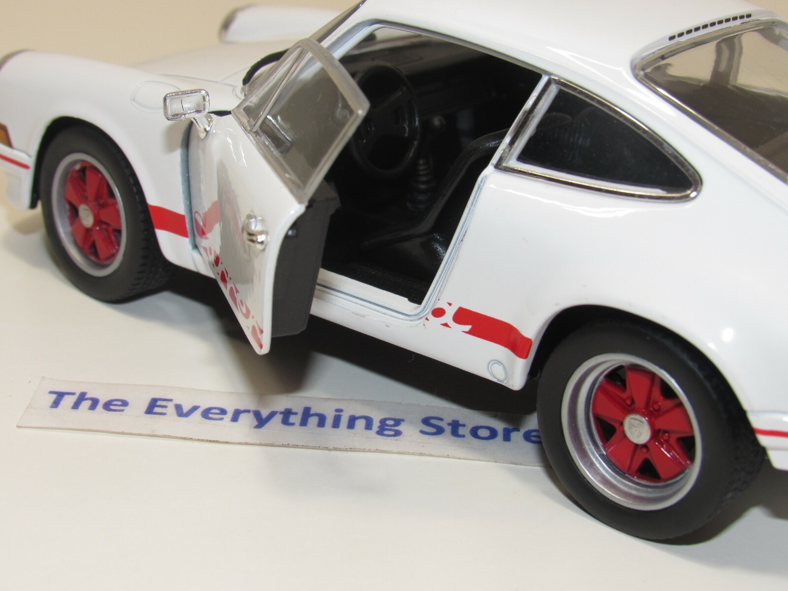 WELLY PORSCHE 911 CARRERA RS 2.7 1/24 SCALE BRIGHT WHITE & RED NO BOX FREE SHIP