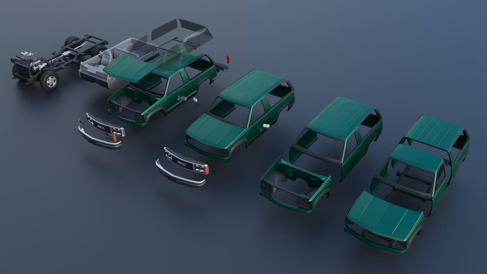 3d printed GMC Yukon 2 Door 1992 model car collectible replica