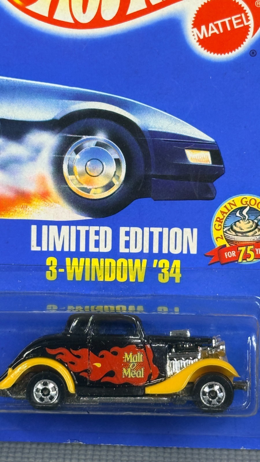 1993 Hot Wheels Malt-O-Meal 3-Window ’34 Limited Edition Sealed 1979 Base