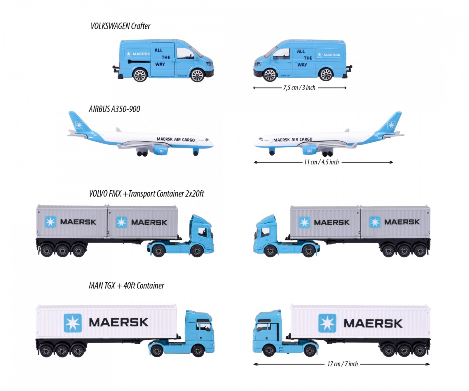 Majorette · MAN TGX + 40ft Maersk Container · Brand New · Free UK P&P