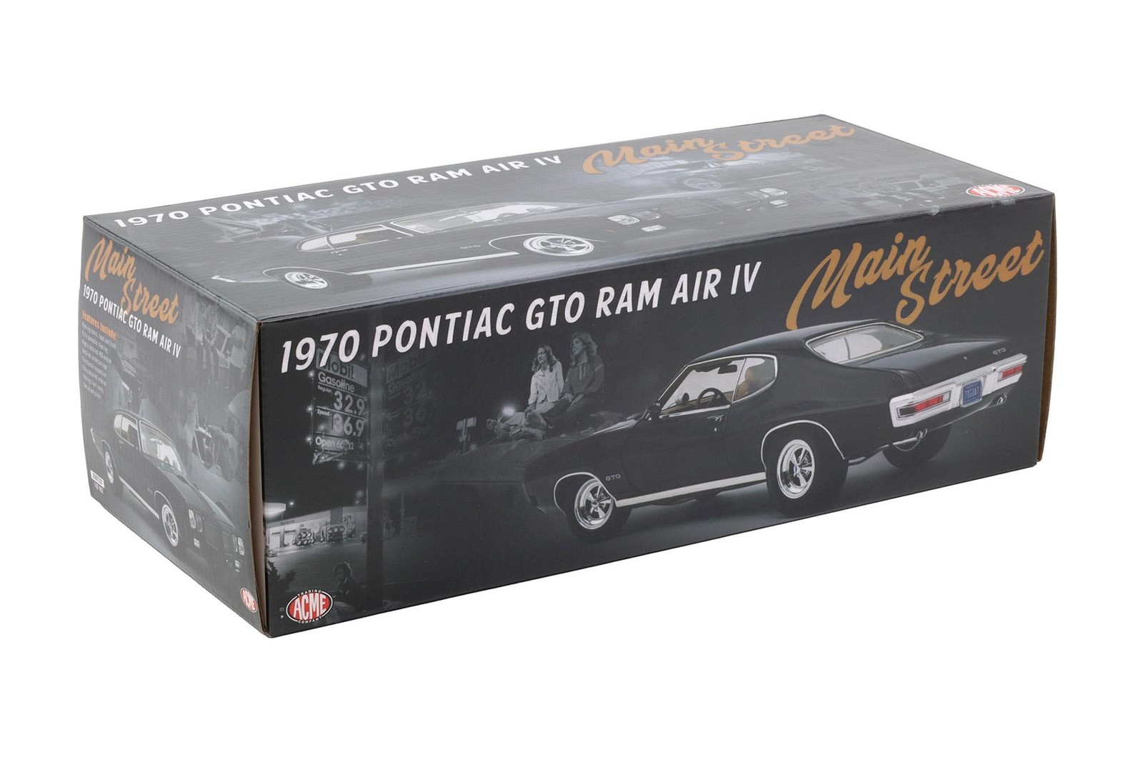 1:18 ACME PM 1970 Pontiac GTO RAM AIR IV Main Street Black Diecast A1801229