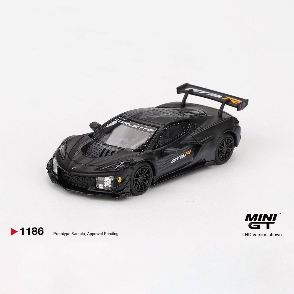 Mini GT 1:64 Corvette Z06 GT3.R Road America Test car Black Car Hang the card