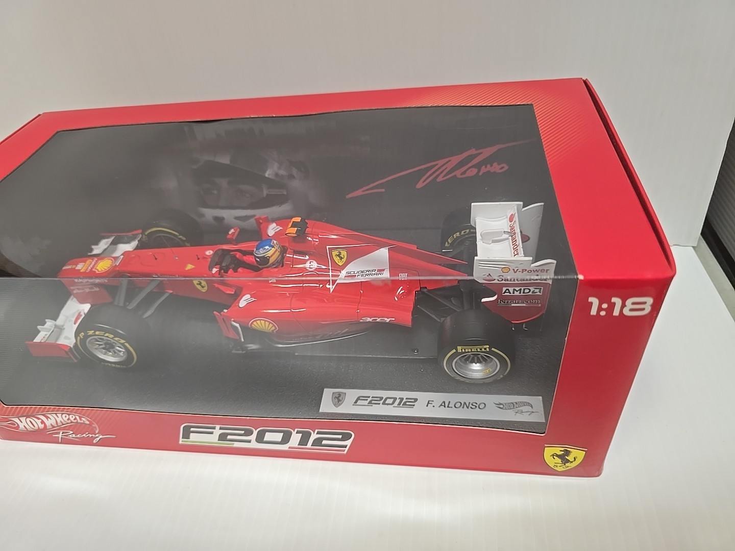Hot Wheels Racing 1:18 Ferrari Formula 1 F. Alonso F2012 New Sealed X5520